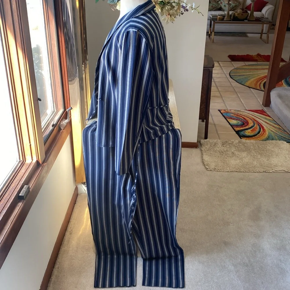 J.Crew Striped Blue Women's 2 piece pant suit, Excellent Condition, - Picture 4 of 16